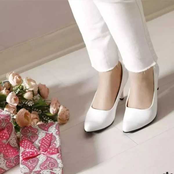 کفش پاشنه بلند زنانه سفید
