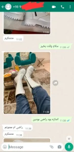 عکس ارسالی مشتری عزیزمون از شیراز بعد از خرید بوت بلند هزار بند زنانه سفید جنس چرم